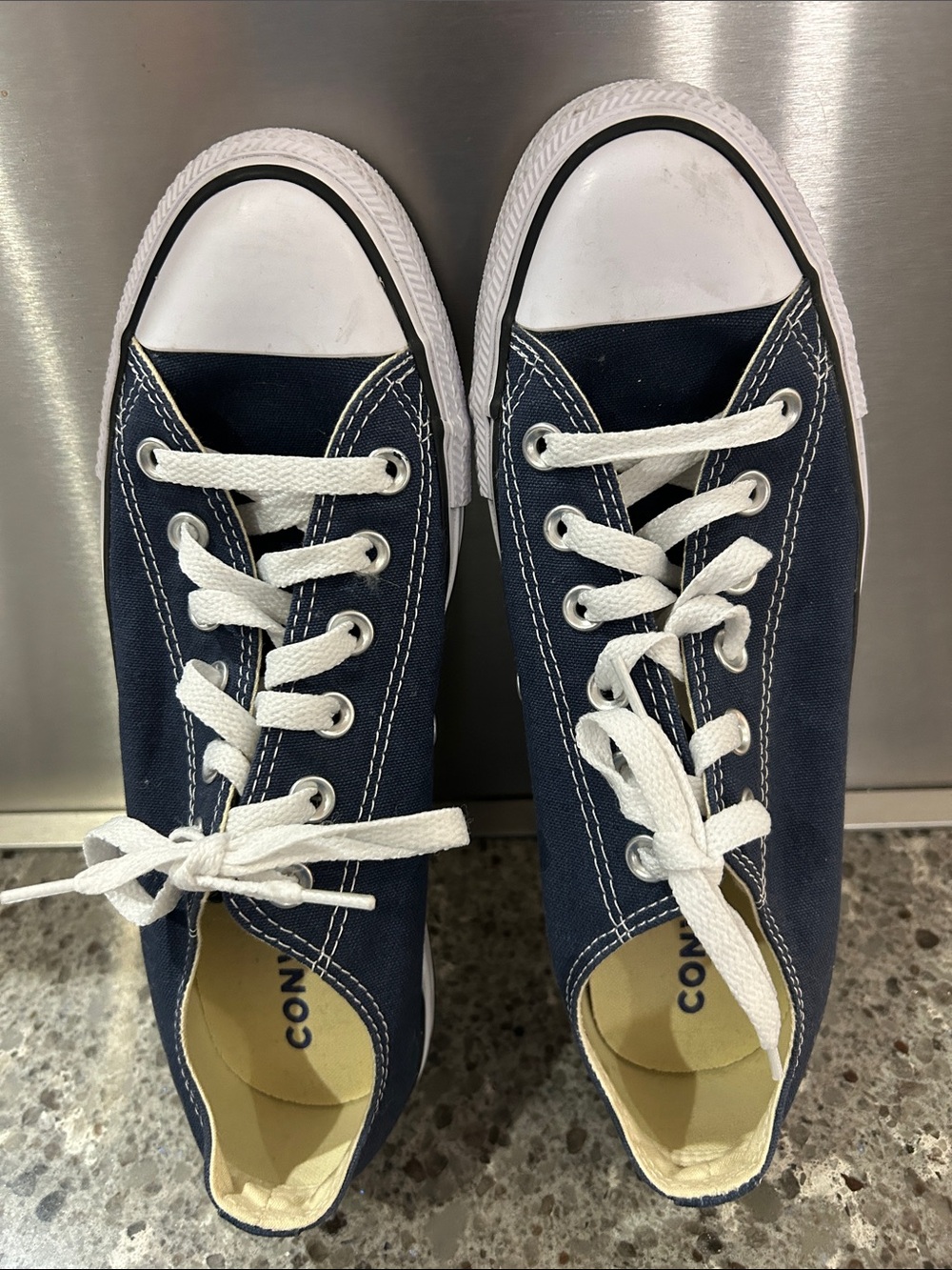 Converse Navy and White Canvas Low-Top Sneakers